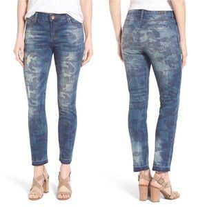 Kut From the Kloth Reese Ankle Straight Leg Jeans in Blue Camo.  Size 8.
